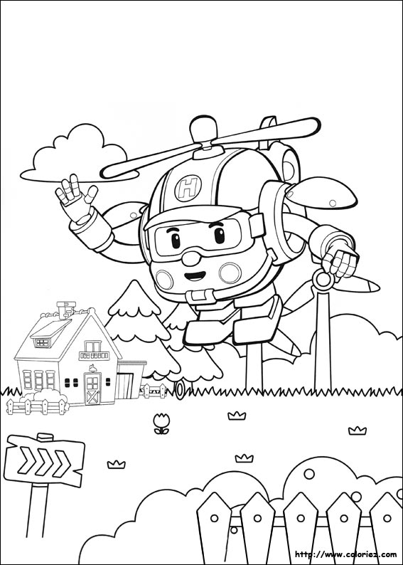 coloriage robocar poli heli