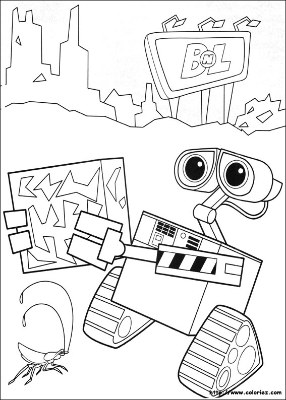 coloriage robot wall e