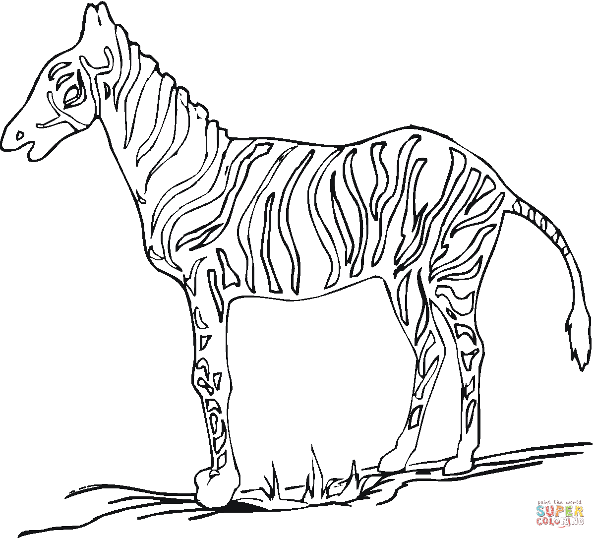 coloriage silhouette zebre