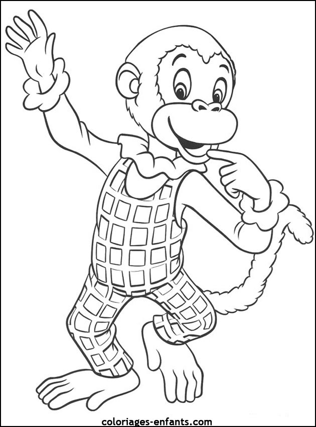 coloriage singe rigolo