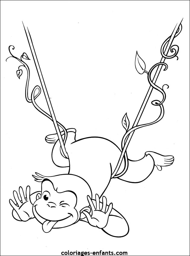 coloriage singe rigolo