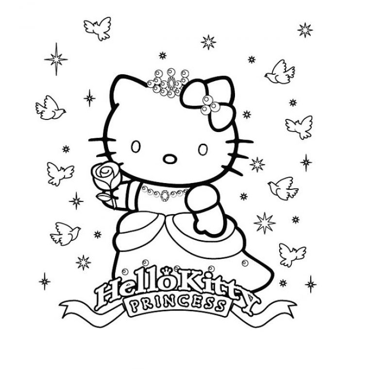 19 dessins de coloriage Sirène Hello Kitty à imprimer