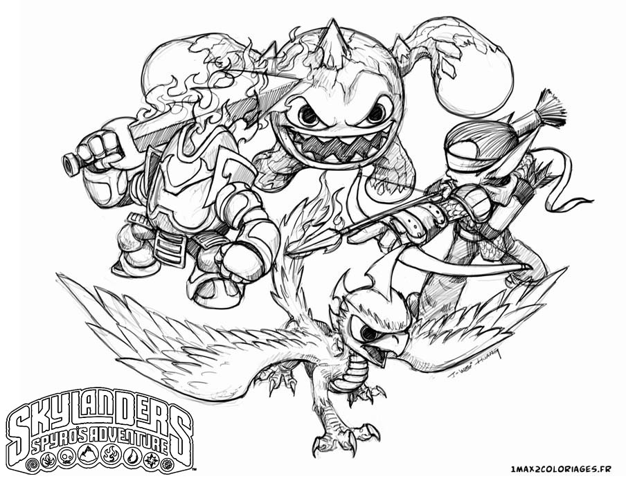 coloriage skylanders trap team feu