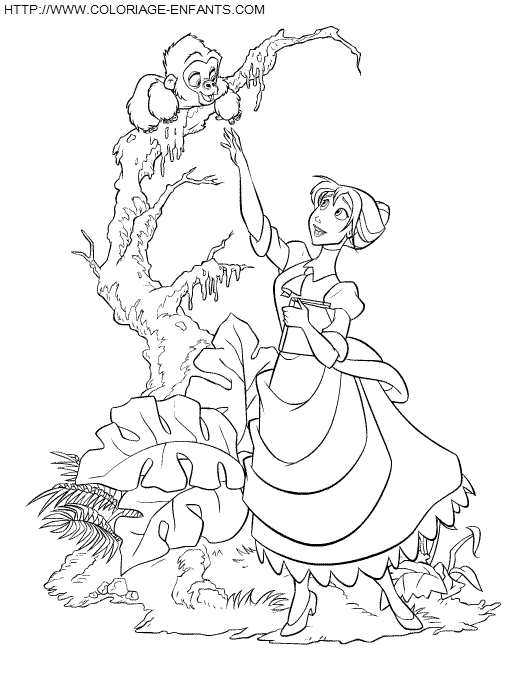 coloriage tarzan et jane