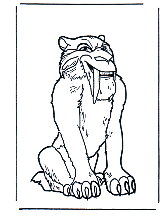 coloriage tigre a dent de sabre