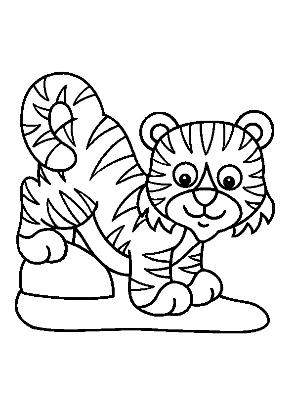 coloriage tigre bebe