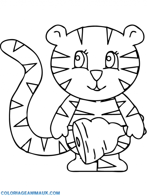 coloriage tigre bebe