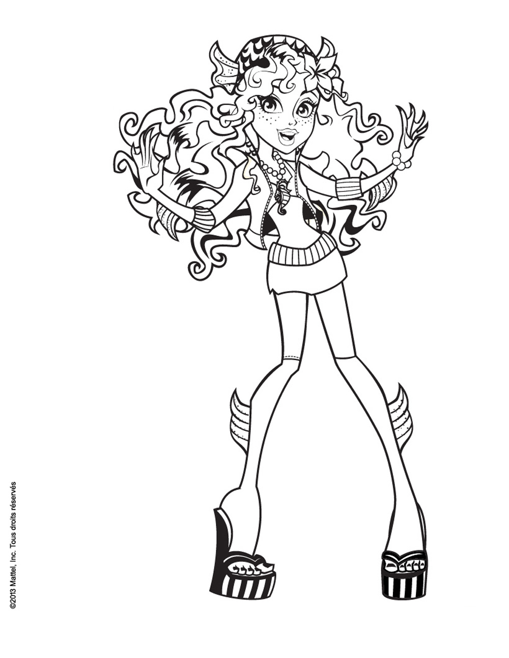 2 dessins de coloriage Toralei Monster High   imprimer