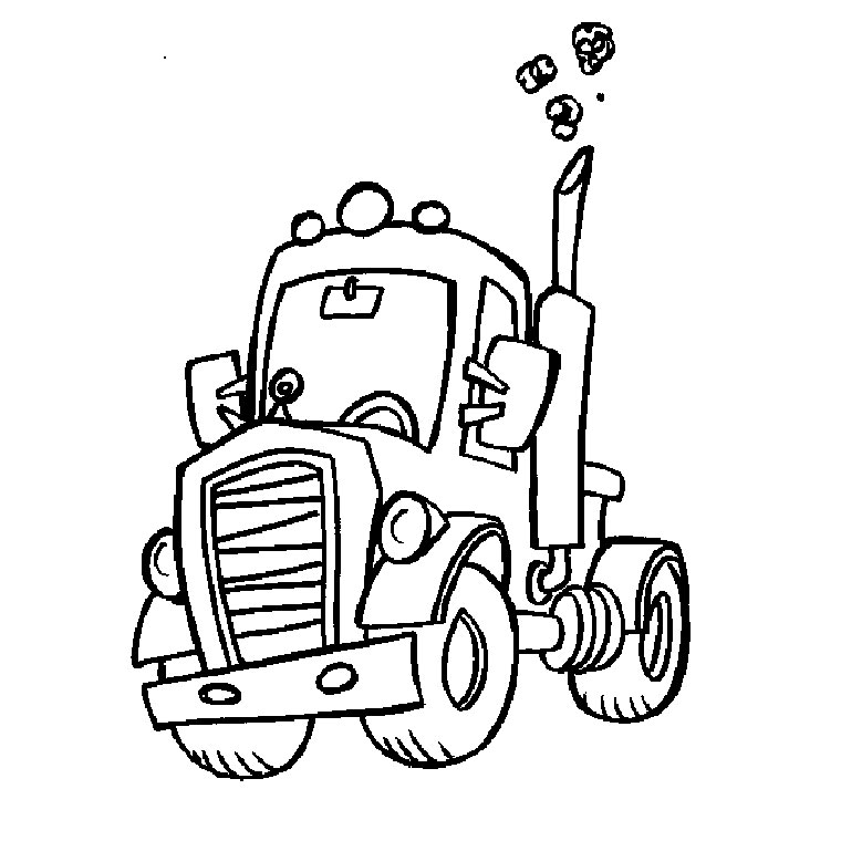 coloriage tracteur remorque