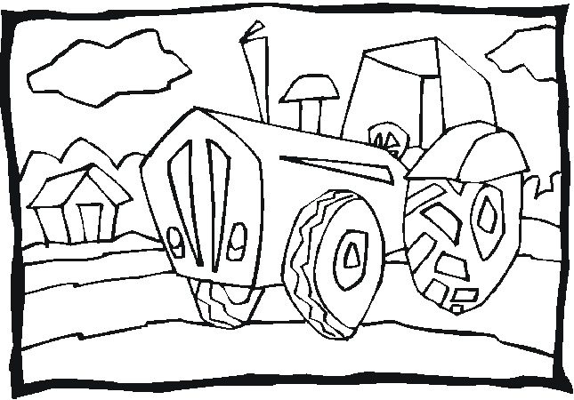 coloriage tracteur remorque