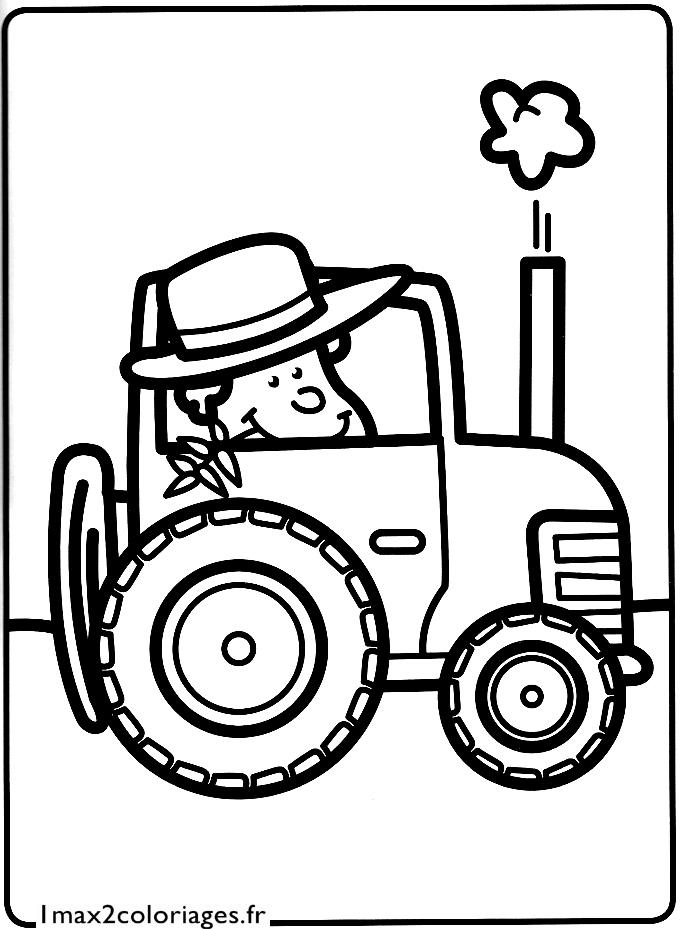 coloriage tracteur tom a imprimer