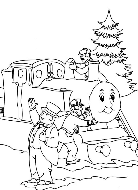 coloriage train thomas a imprimer