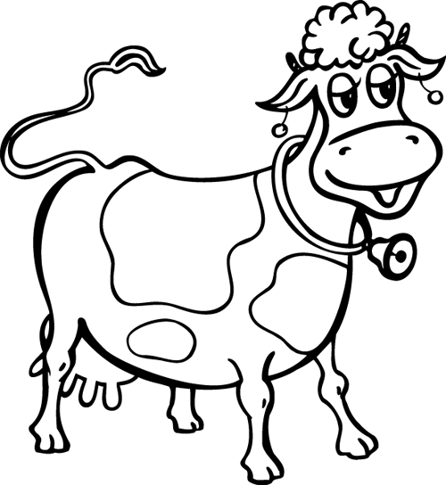 coloriage vache rigolote