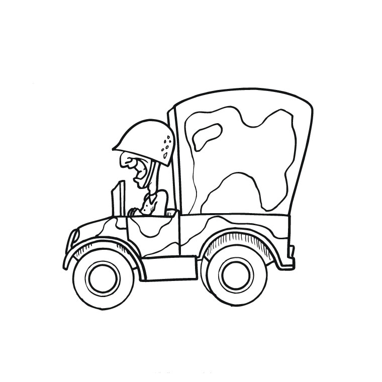 coloriage vehicule militaire imprimer