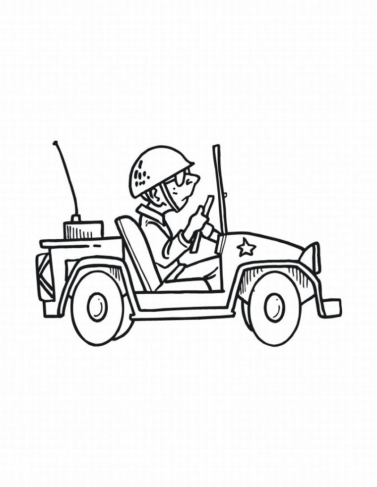 coloriage vehicule militaire imprimer