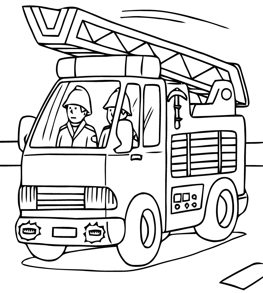 coloriage vehicule pompier