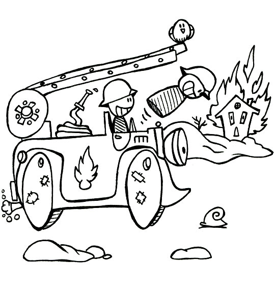 coloriage vehicule pompier