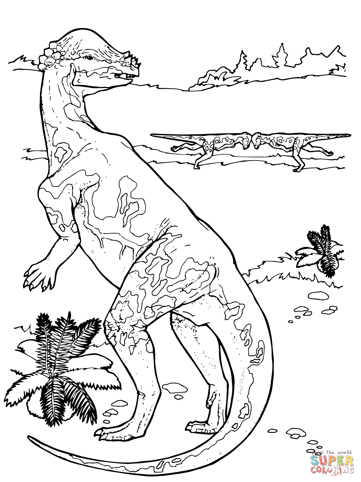 coloriage velociraptor dinosaure