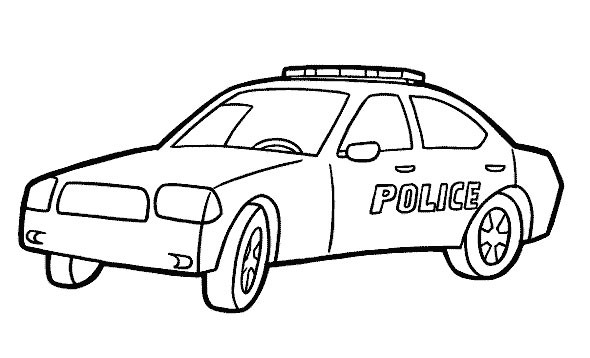 dessin à colorier vehicule police