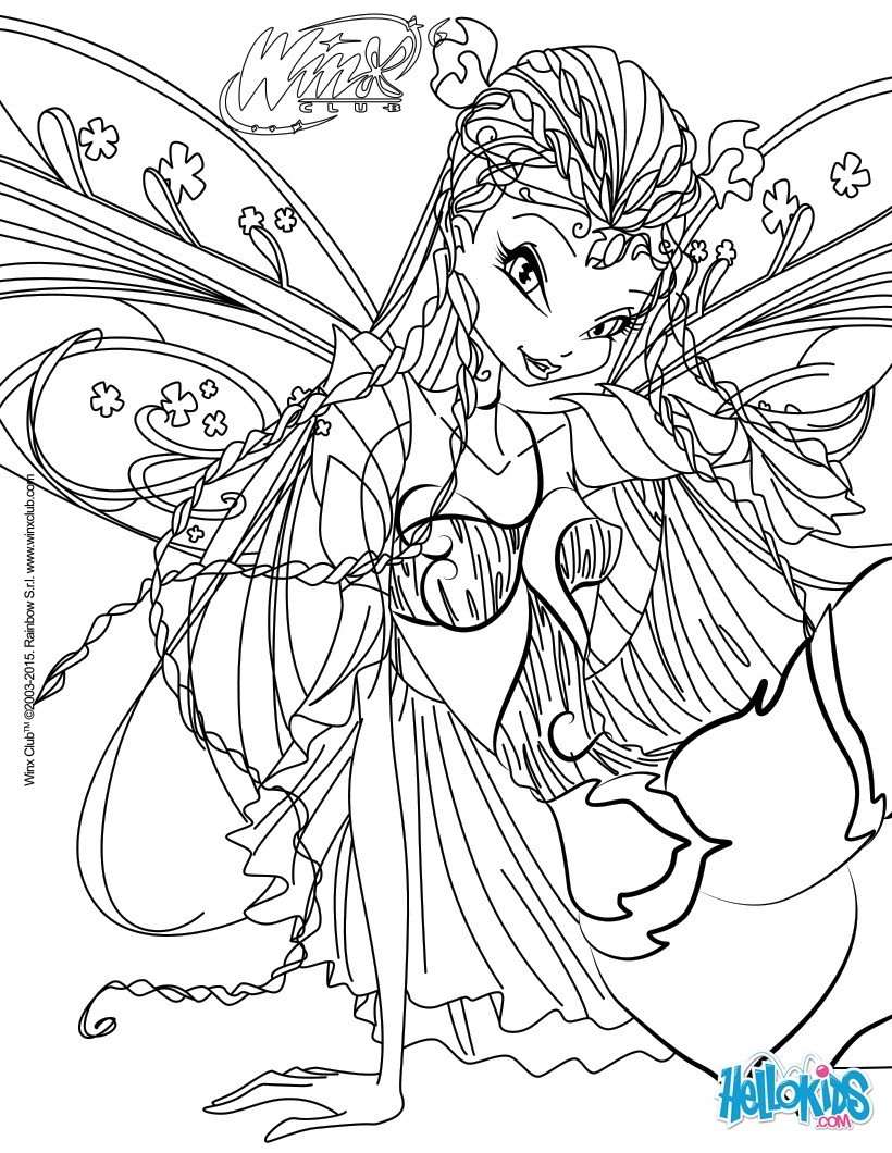 5 dessins de coloriage Winx Club Bloomix à imprimer